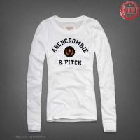 dames abercrombie fitch lang tees wit Outlet Breda au3st226